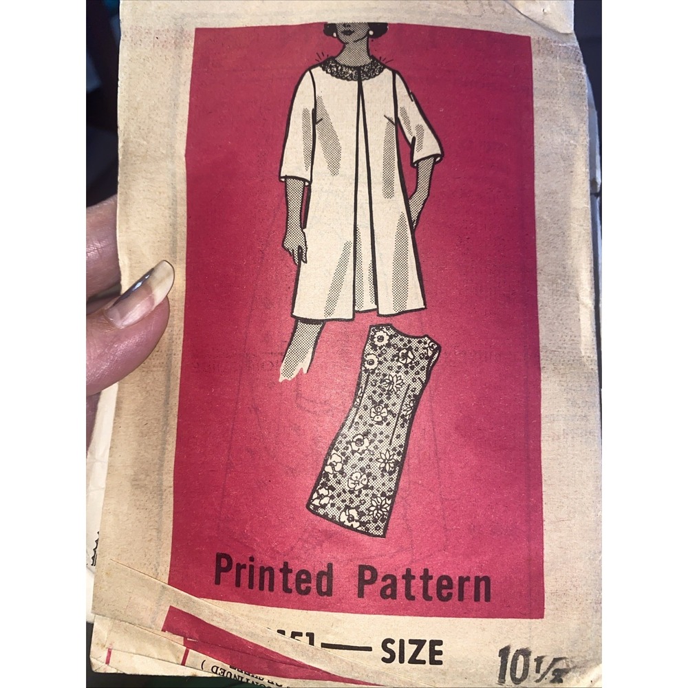 Vintage 70s Progressive Farmer Pattern 9151 Size 10.5 Day Dress Coat Sewing Kit